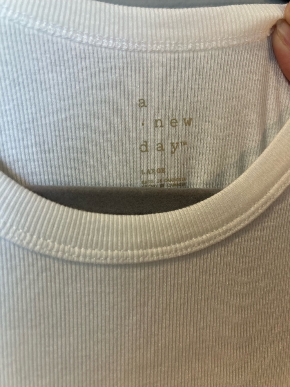 a new day White Ribbed Tank Top - Sleeveless Cotton Blend - Picture 3 of 3